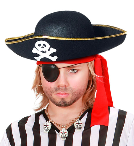 e-carnavalskleding-SYK Piratenhoed kind met gouden rand