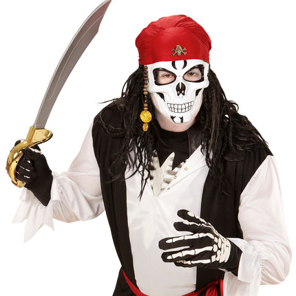 e-carnavalskleding-SYK Piratenschedel masker met haar