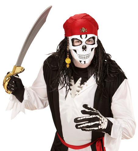 e-carnavalskleding-SYK Piratenschedel masker met haar