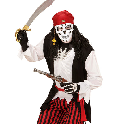 e-carnavalskleding-SYK Piratenschedel masker met haar