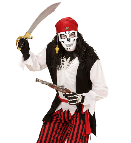e-carnavalskleding-SYK Piratenschedel masker met haar