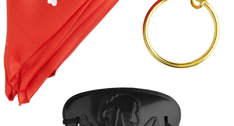 e-carnavalskleding-SYK Piratensetje ooglapje bandana en oorbel