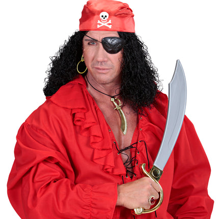 e-carnavalskleding-SYK Piratensetje ooglapje bandana en oorbel