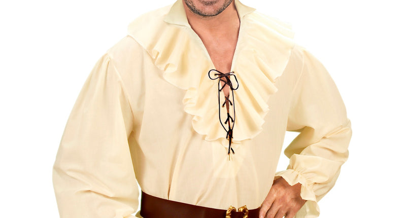 e-carnavalskleding-SYK Piratenshirt beige boeren shirt