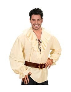 e-carnavalskleding-SYK Piratenshirt beige boeren shirt