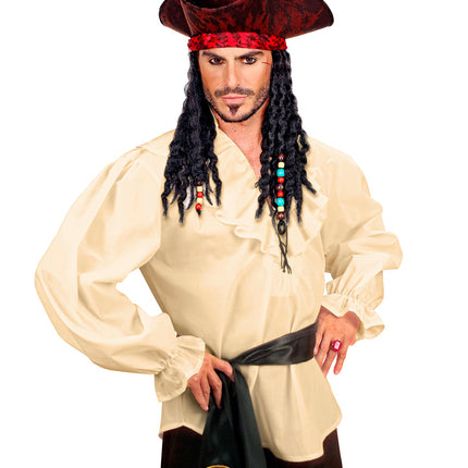 e-carnavalskleding-SYK Piratenshirt beige boeren shirt