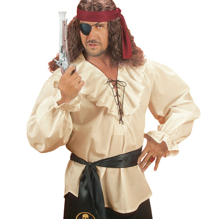 e-carnavalskleding-SYK Piratenshirt beige boeren shirt