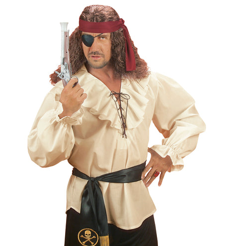 e-carnavalskleding-SYK Piratenshirt beige boeren shirt
