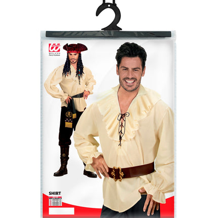 e-carnavalskleding-SYK Piratenshirt beige boeren shirt