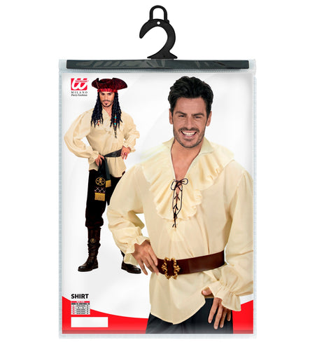 e-carnavalskleding-SYK Piratenshirt beige boeren shirt
