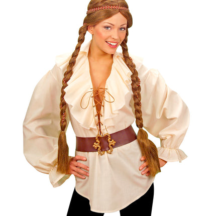e-carnavalskleding-SYK Piratenshirt dames beige