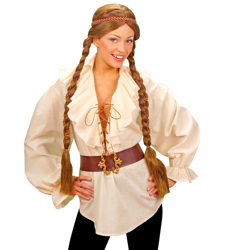 e-carnavalskleding-SYK Piratenshirt dames beige