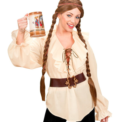 e-carnavalskleding-SYK Piratenshirt dames beige