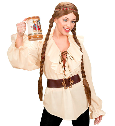 e-carnavalskleding-SYK Piratenshirt dames beige