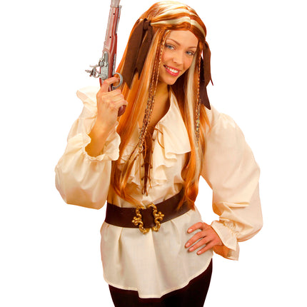 e-carnavalskleding-SYK Piratenshirt dames beige