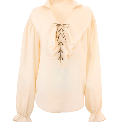 e-carnavalskleding-SYK Piratenshirt dames beige