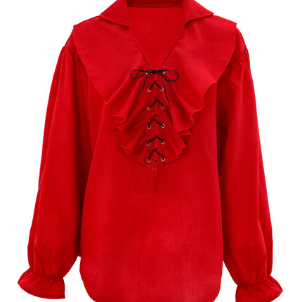 e-carnavalskleding-SYK Piratenshirt dames rood