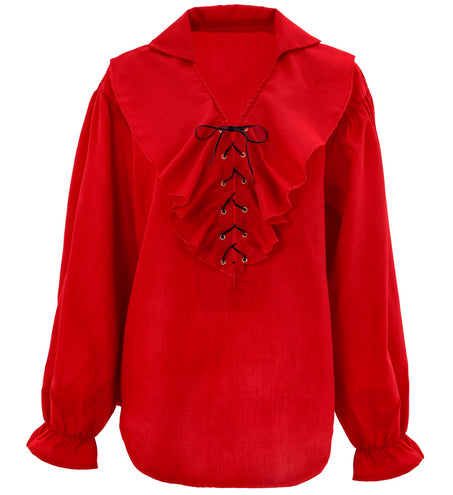 e-carnavalskleding-SYK Piratenshirt dames rood