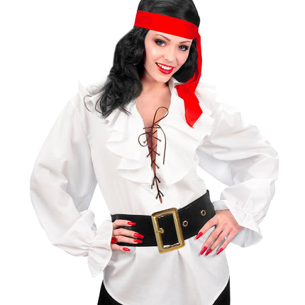 e-carnavalskleding-SYK Piratenshirt dames wit