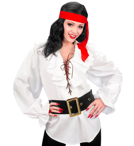 e-carnavalskleding-SYK Piratenshirt dames wit