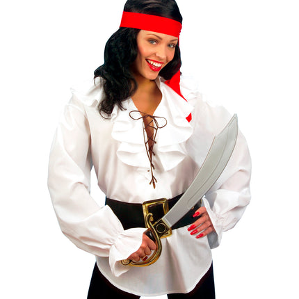 e-carnavalskleding-SYK Piratenshirt dames wit