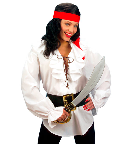 e-carnavalskleding-SYK Piratenshirt dames wit