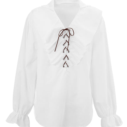 e-carnavalskleding-SYK Piratenshirt dames wit