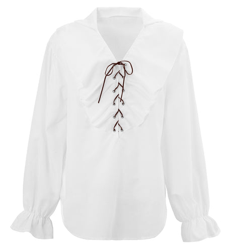 e-carnavalskleding-SYK Piratenshirt dames wit