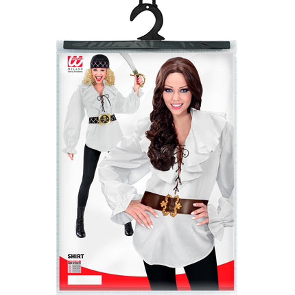 e-carnavalskleding-SYK Piratenshirt dames wit