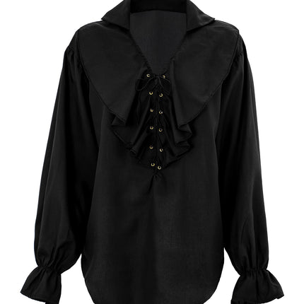 e-carnavalskleding-SYK Piratenshirt dames zwart