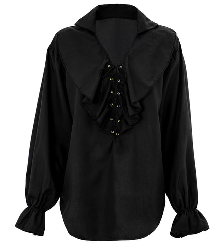 e-carnavalskleding-SYK Piratenshirt dames zwart