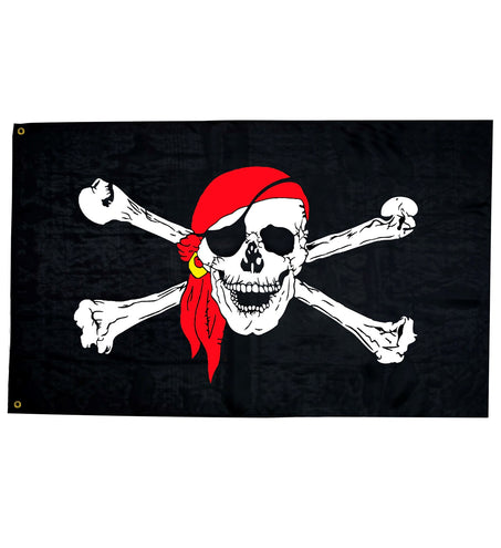 e-carnavalskleding-SYK Piratenvlag met doodskop130x80cm
