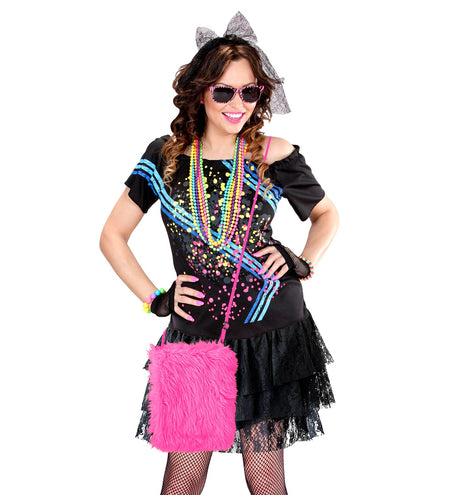 e-carnavalskleding-SYK Pluche handtas in neon roze
