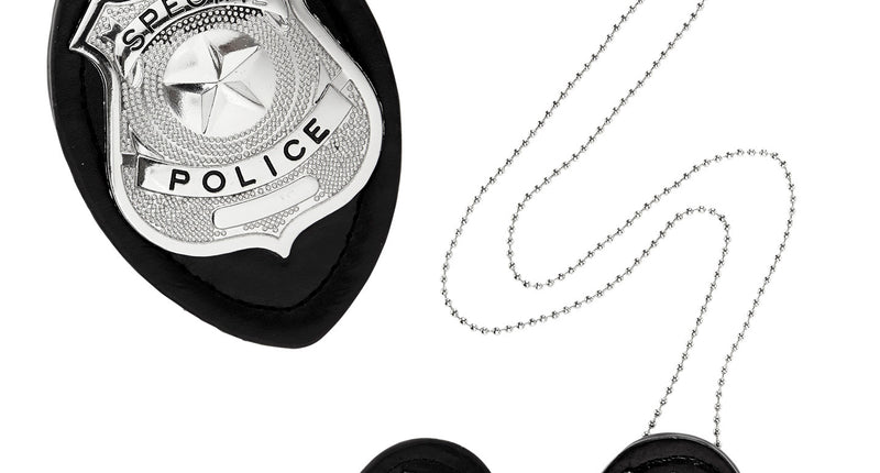 e-carnavalskleding-SYK Politie badge met clip en ketting