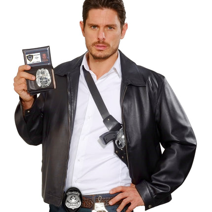 e-carnavalskleding-SYK Politie badge met clip en ketting