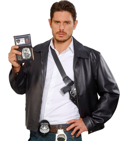 e-carnavalskleding-SYK Politie badge met clip en ketting
