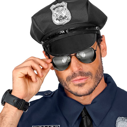 e-carnavalskleding-SYK Politie bril zwart