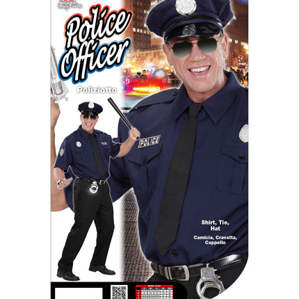 e-carnavalskleding-SYK Politieblouse met pet en stropdas NYPD