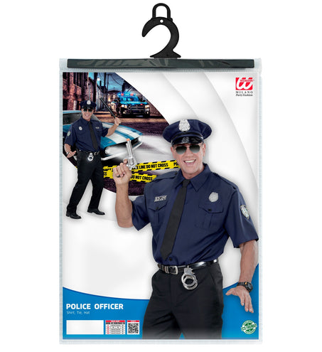 e-carnavalskleding-SYK Politieblouse met pet en stropdas NYPD