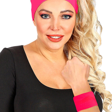 e-carnavalskleding-SYK Polsbandjes neon roze Philip