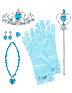 e-carnavalskleding-SYK Prinses set  Anna blauw