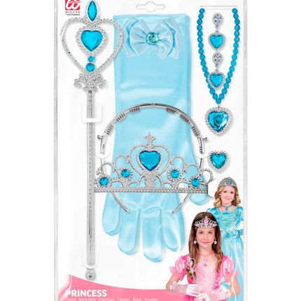 e-carnavalskleding-SYK Prinses set  Anna blauw