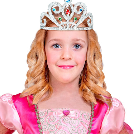 e-carnavalskleding-SYK Prinsessenkroon met diamanten zilver