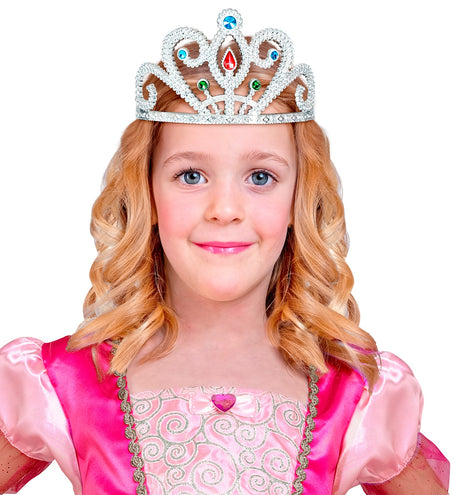e-carnavalskleding-SYK Prinsessenkroon met diamanten zilver