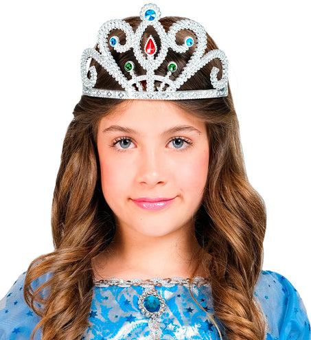 e-carnavalskleding-SYK Prinsessenkroon met diamanten zilver