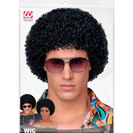 e-carnavalskleding-SYK Pruik 70's Jesse zwart