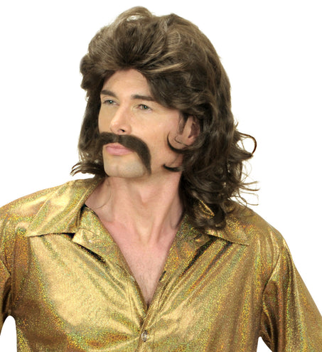 e-carnavalskleding-SYK pruik 70s man bruin