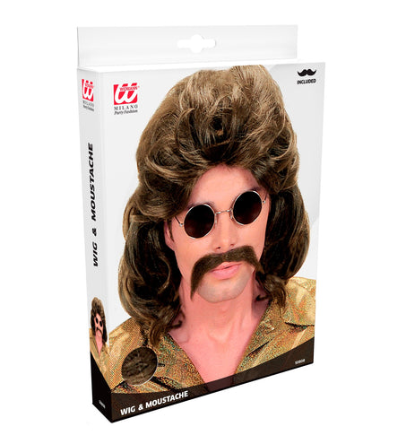 e-carnavalskleding-SYK pruik 70s man bruin