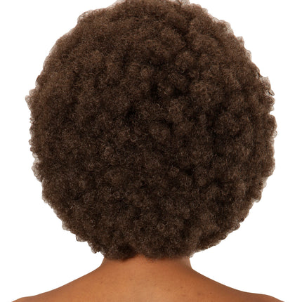 e-carnavalskleding-SYK Pruik Afro  bruin dame of heer