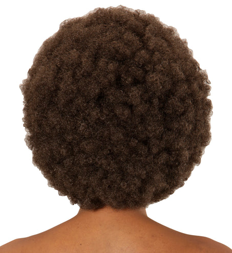 e-carnavalskleding-SYK Pruik Afro  bruin dame of heer